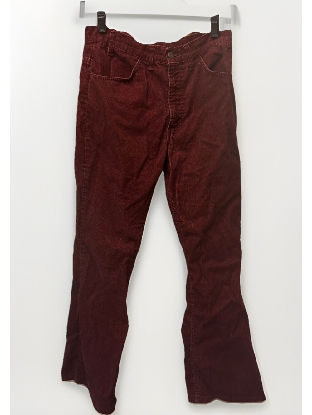 LEVI'S PREMIUM Maroon Ribcage Crop Bootcut Corduroy Pants VTG READ DESCRIPTION